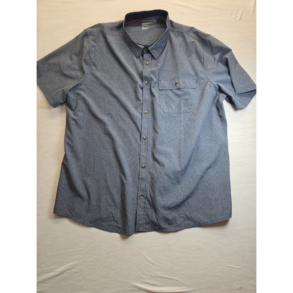 Avalanche Men's Performance Short Sleeve Woven Shirt Breathable Charcoal Sze XXL